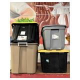 3 storage totes w/lids