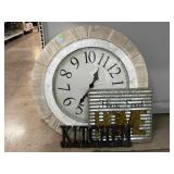 Lg wall clock & wall decor, largest 32x32