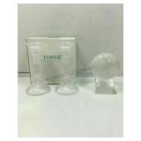Towle lead crystal candle holders 5 inches tall &