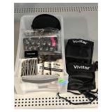 Binoculars & asstd batteries