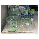 Vacuum food storage containers & plastic flatware