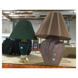 2 Table top lamps, approx 28in tallest one