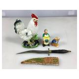 Vtg knife in leather sheath & Japanese style