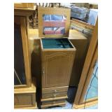 Wood jewelry armoire w/flip top, approx 40in tall