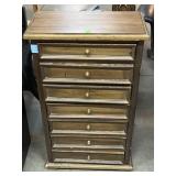2ft Tall Small Wood Spool Cabinet - 7 Drawers