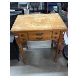 Vtg Wood Sewing Machine Cabinet - no machine