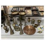 Brass vases, candle holders, cups & more
