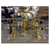 Candlestick Set, Collectorï¿½s Glasses, and Wicker