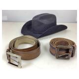 ABL collection cowboy hat, black felt sz 6 5/8 &