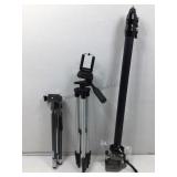 W. German Monopod and 2 Tripods