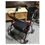 Walker with wheels and seat, 20in wide