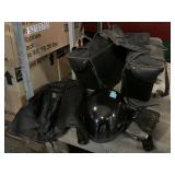 Saddle bags, flask in industrial pouch, Ashley