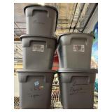 5 small storage totes w/lids