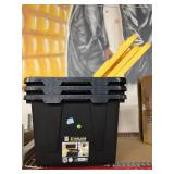 3 - 27 gallon heavy duty storage totes w/lids