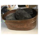 Copper tub w/lg coal pieces