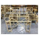 Metal dining table w/6 chairs and Lion accents,