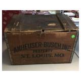Anheuser-Busch wood box w/lid