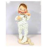 Vtg Annalee Christmas PJ Child Doll 20in H