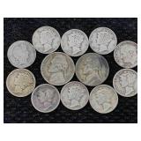 10-90% Silver Dimes & 2 War Nickels