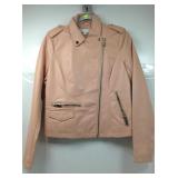 NY & Co peach faux leather motorcycle biker