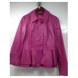 Etcetera pink leather jacket, sz 8