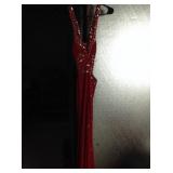 Red evening gown prom dress, sz 3/4