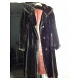 Rossano faux fur long coat, brown sz XL