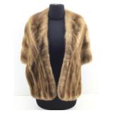 Brown Mink Stole w/ Pockets by Ideal Fur Co.