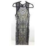 Sleeveless short dress, leopard & floral print,