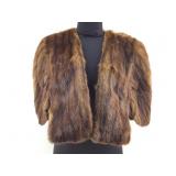 Brown Mink Fur Cape. Signs of Fur Wear At Edges