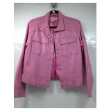 AMI pink leather motorcycle biker jacket, sz M