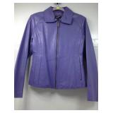 Black Rivet purple leather motorcycle biker