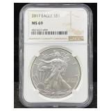 2017 1oz. .999 Fine Silver American Eagle Round,