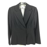 Pin stripe suit jacket, black sz 4P