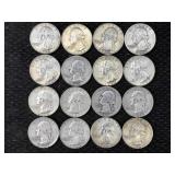 16-90% Silver Quarters, Fv $4 Dollars