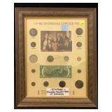 Vtg 1976 Bicentennial Type Set Coinage In Frame,