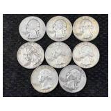 8-90% Silver Quarters, Fv $2 Dollars