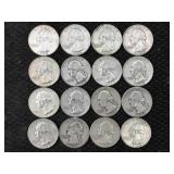 16-90% Silver Quarters, Fv $4 Dollars