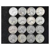 16-90% Silver Quarters, Fv $4 Dollars