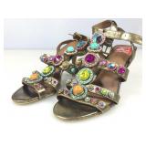 Kurt Geiger sandal w/heel & gemstones sz 6