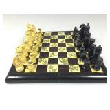 Vtg Bone & Horn Portable Chess Set. Complete