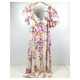 Floral cream color peasant dress, sz 4