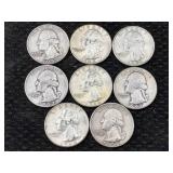 8-90% Silver Quarters, Fv $2 Dollars