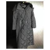 London Fog long puffer jacket w/hood, green sz