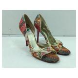 Guess open-toe stiletto high heel shoe, paisley