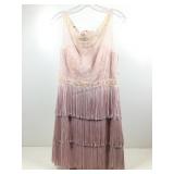Flapper dress, short, peach, sz 12