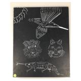 Signed Graffiti Art On ScratchBoard in The Style