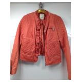 Elevenses orange leather jacket, sz S, some