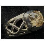 2.15 Cts Champagne Diamond Sterling Ring, Tw 5.9g,