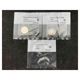 3 Silver Dimes Incl. 1911 Barber, 1944 Mercury &